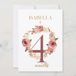 フローラエレガント1年目のベビーマイルストーンカード 招待状