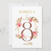 フローラエレガント1年目のベビーマイルストーンカード 招待状 (正面)