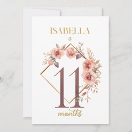 フローラエレガント1年目のベビーマイルストーンカード 招待状