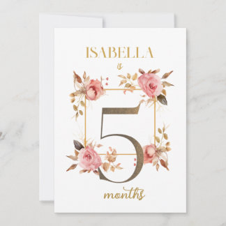 フローラエレガント1年目のベビーマイルストーンカード 招待状