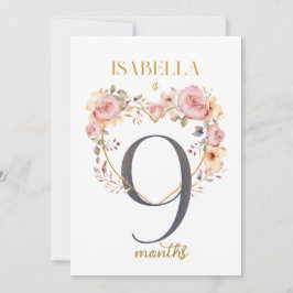 フローラエレガント1年目のベビーマイルストーンカード 招待状