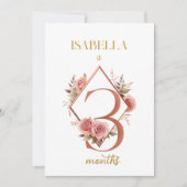 フローラエレガント1年目のベビーマイルストーンカード 招待状 (正面)