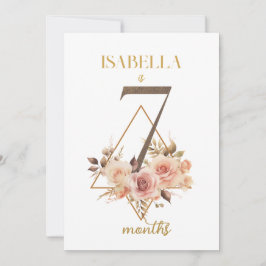 フローラエレガント1年目のベビーマイルストーンカード 招待状