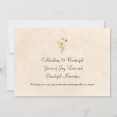 フローラエレガント70歳の誕生日招待状ワイルドフラワー70 招待状 (裏面)