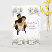 フローラエレガント・アフリカ系ア結婚メリカ人の感謝 カード (黄色い花)