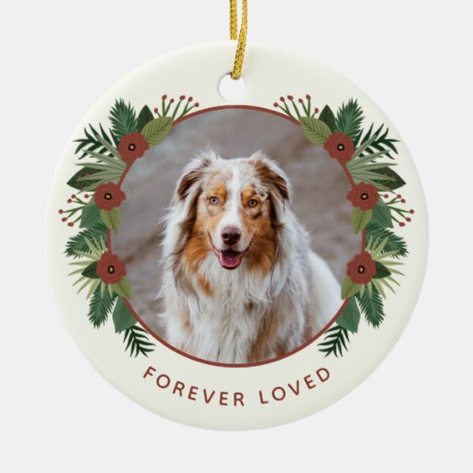 フローラエレガント・グリーンリー記念2写真クリスマス セラミックオーナメント (正面)