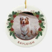 フローラエレガント・グリーンリー記念2写真クリスマス セラミックオーナメント (裏面)