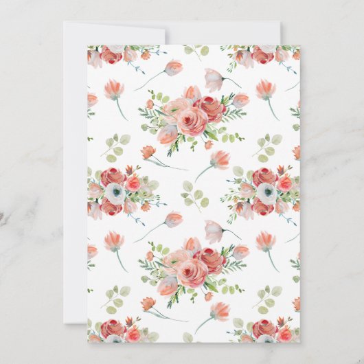 フローラエレガント·フォト·ブライズメイドの提案 招待状 (裏面)