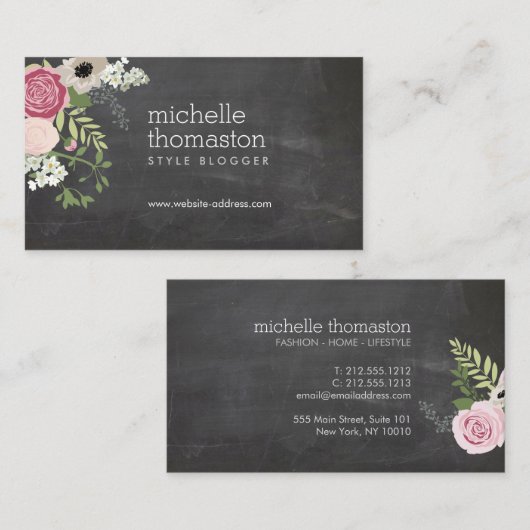 フローラエレガント・ブーケ・シャルボード・クラフター 名刺 (正面/裏面)