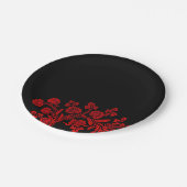 フローラエレガント（黒と赤） ペーパープレート (アングル)