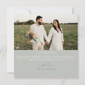 フローラエレガントBohoフォトサンキューカード 招待状 (裏面)