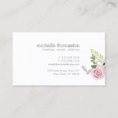 フローラエレガントBouquet II Stylist、ブロガー 名刺 (裏面)