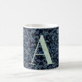 フローラエレガントClassy Monogram A blue w/phrase コーヒーマグカップ (中央)