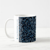フローラエレガントClassy Monogram A blue w/phrase コーヒーマグカップ (左)