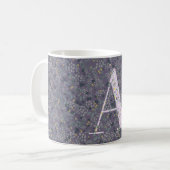 フローラエレガントClassy Monogram A purple w/phrase コーヒーマグカップ (正面左)