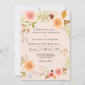 フローラエレガントnダマスクブライダルシャワーリース 招待状 (正面)