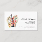 フローラエレガントQRコードバイオリン先生バイオリニスト 名刺 (正面)