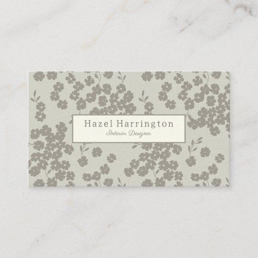 フローラエレガントQRコード名刺ニュートラル 名刺 (正面)