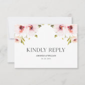 フローラエレガントRSVPカード（結婚式） 出欠カード (正面)