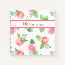 フローラエレガントScript Pink Roses Journal