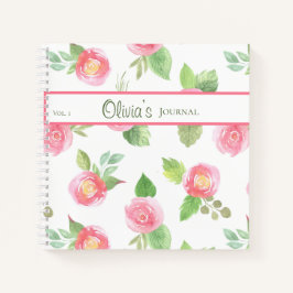 フローラエレガントScript Pink Roses Journal ノートブック