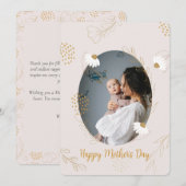 フローラエレガントSweet Photo Mother's Day Card 招待状 (正面/裏面)