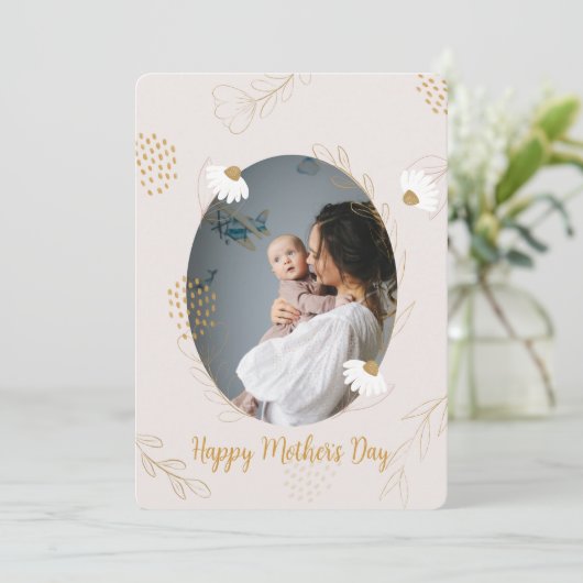フローラエレガントSweet Photo Mother's Day Card 招待状 (スタンド正面)