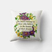 フローラエレノールルーズベルト引用文装飾用クッション クッション (裏面)