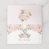 フローラエレファントピンク金ゴールド1歳誕生日ベビーシャワー プレイスカード (外部開封)