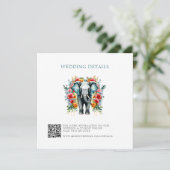 フローラエレファントベイブルー&ホワイト結婚ズ詳細 サンキューカード (スタンド正面)