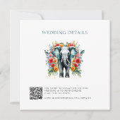 フローラエレファントベイブルー&ホワイト結婚ズ詳細 サンキューカード (正面)