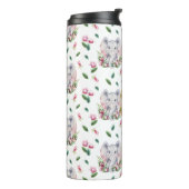 フローラエレファントモノグラムガールピンクベッドルーム子供部屋 タンブラー (回転左)