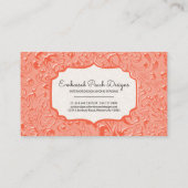 フローラエンボス赤味カラー名刺 名刺 (裏面)