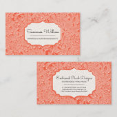 フローラエンボス赤味カラー名刺 名刺 (正面/裏面)