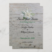 フローラエーデルワイスアルパインフラワーバーンウッド結婚ズ セーブザデート (正面/裏面)