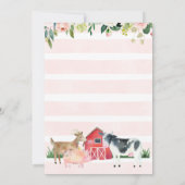 フローラオインモークファームアニマルズ誕生日招待状 招待状 (裏面)