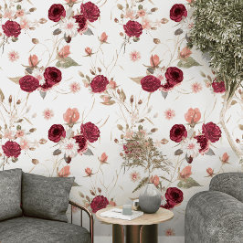 フローラオエレガントレンジとマルーンの花 壁紙