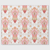 フローラオリエンタルダマスクのペイズリーとpeパターン ラッピングペーパー (フラット)