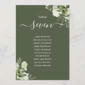 フローラオリーブグリーン座席計画表の番号 招待状 (正面)