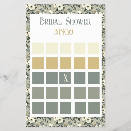 フローラオリーブ花ブライダルシャワービンゴ チラシ (正面)