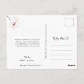 フローラオレンジと白結婚のサンキューハガキ ポストカード (裏面)