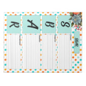 フローラオレンジと青_ SBAR Temp ノートパッド (正面)