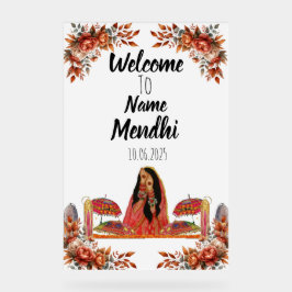 フローラオレンジのアクリルのメンディ徴候。アクリル記号 アクリルサイン