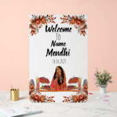 フローラオレンジのアクリルのメンディ徴候。アクリル記号 アクリルサイン (ウェディング)