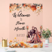 フローラオレンジのアクリル酸メンディ徴候 アクリルサイン (ウェディング)