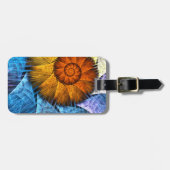 フローラオレンジイエローブルー抽象芸術アートアドレス ラゲッジタグ (正面横)