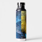 フローラオレンジイエローブルー抽象芸術アート ウォーターボトル (右面)