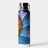 フローラオレンジイエローブルー抽象芸術アート ウォーターボトル (背面)