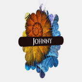 フローラオレンジイエローブルー抽象芸術アート オーナメントカード (右)