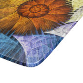フローラオレンジイエローブルー抽象芸術アート カッティングボード (角)